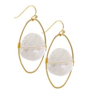 Deborah Grivas Floating Clear Crystal In a Gold Oval-Boutique